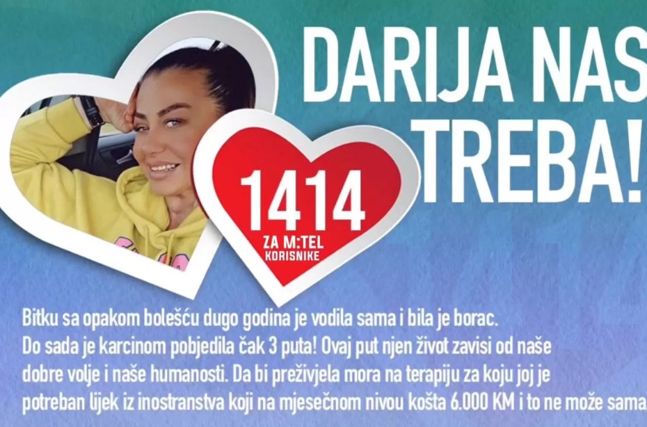 BROJ AKTIVAN JOŠ SAMO OVOG VIKENDA Pozovimo 1414 za Dariju