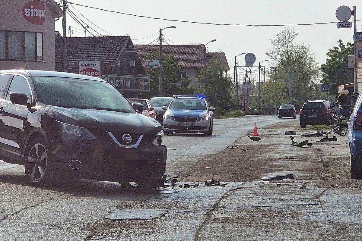 Nezgoda u Bijeljini: Motoristi slomljena butna kost, biciklista teško povrijeđen