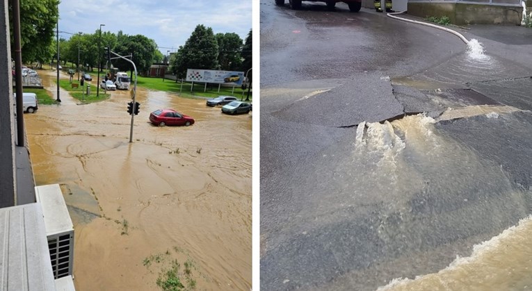 SNAŽNO NEVRIJEME U HRVATSKOJ: Voda poplavila ulice, izbijala šahtove (FOTO, VIDEO)