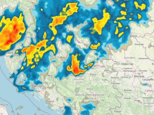 Mapa kretanja oluje: Stižu nam pljuskovi, udari vjetra i led (VIDEO)