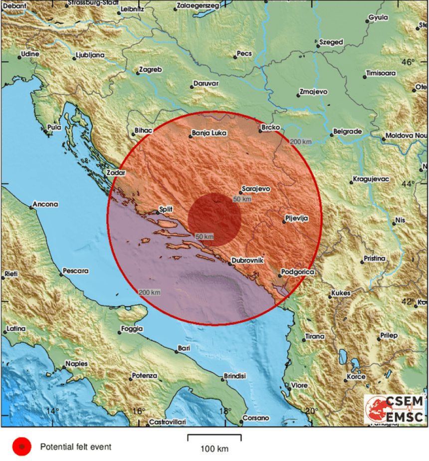 Jak zemljotres u BiH, treslo se i u Hrvatskoj i Crnoj Gori