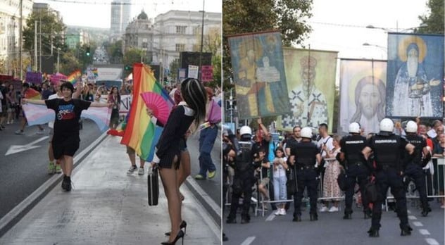 Održana Parada ponosa u Beogradu i kontraskup ispred crkve, prisutni palili tamjan