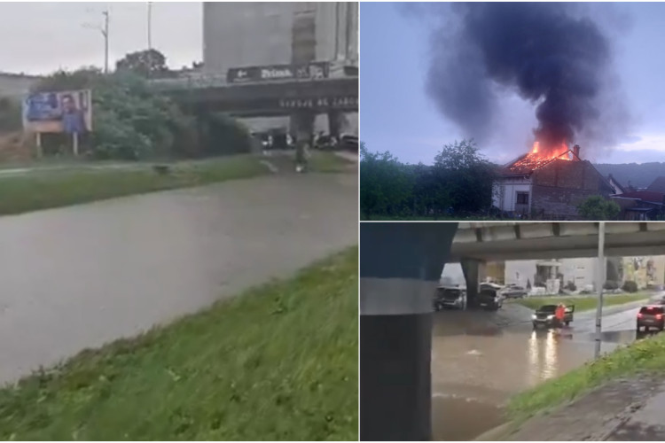 Snažno nevrijeme pogodilo Hrvatsku, od udara groma zapalila se kuća