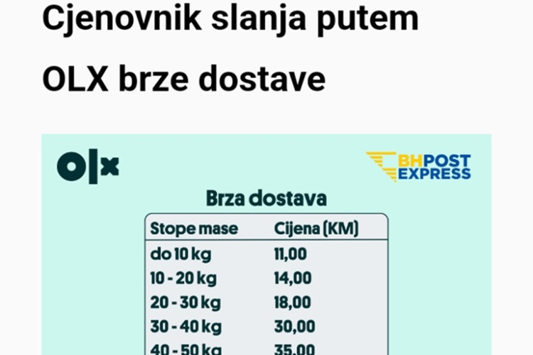 Poskupljuje brza pošta