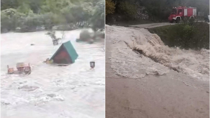 Poplave širom Crne Gore, voda prodrla u kuće (VIDEO)