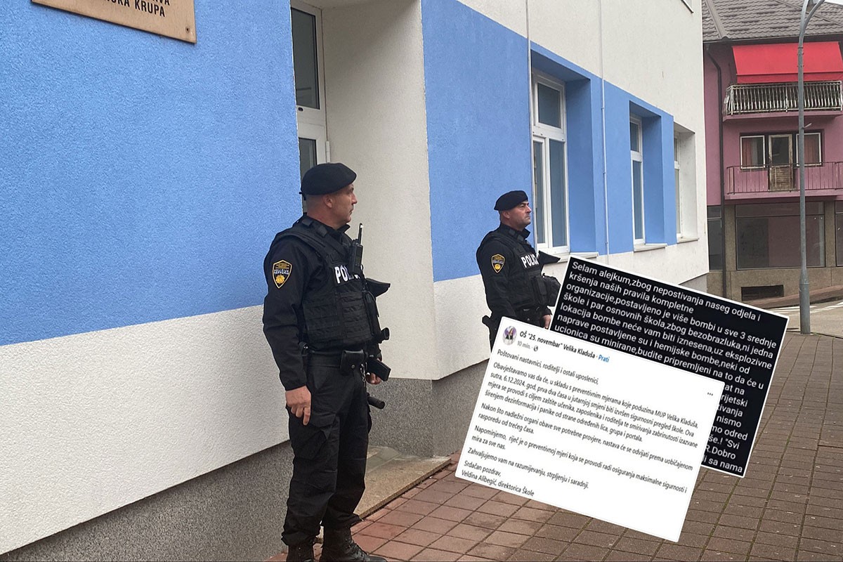 Jeziva prijetnja bombama u školama, MUP USK na nogama