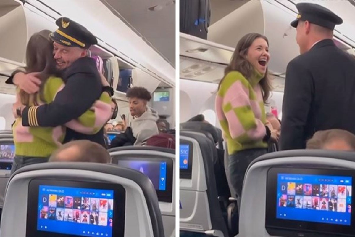 Pilot došao do putnice i zagrlio je: Razlog dira srce (VIDEO)