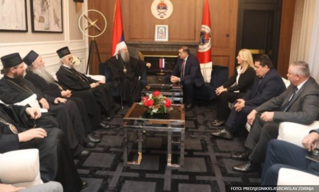 Dodik sa patrijarhom: Rukovodstvo Srpske odlučno da brani Ustav dejtonski Ustav BiH
