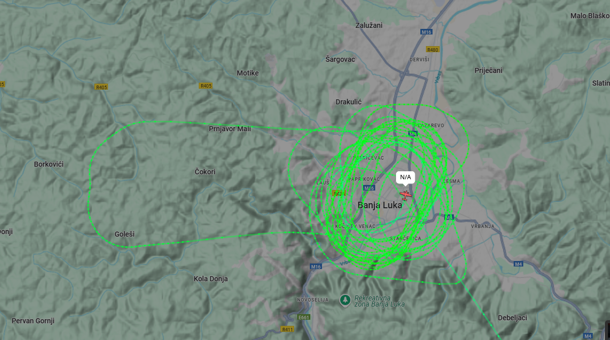 EUFOR-ov avion kruži iznad Banjaluke