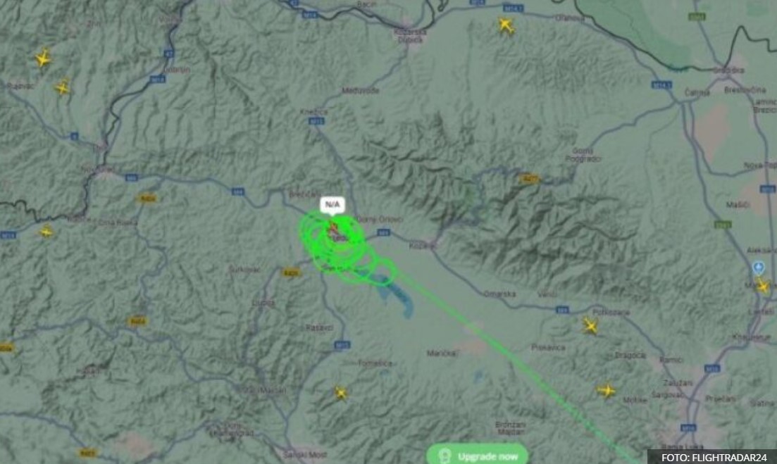 Avion EUFOR-a sat vremena kruži iznad Prijedora