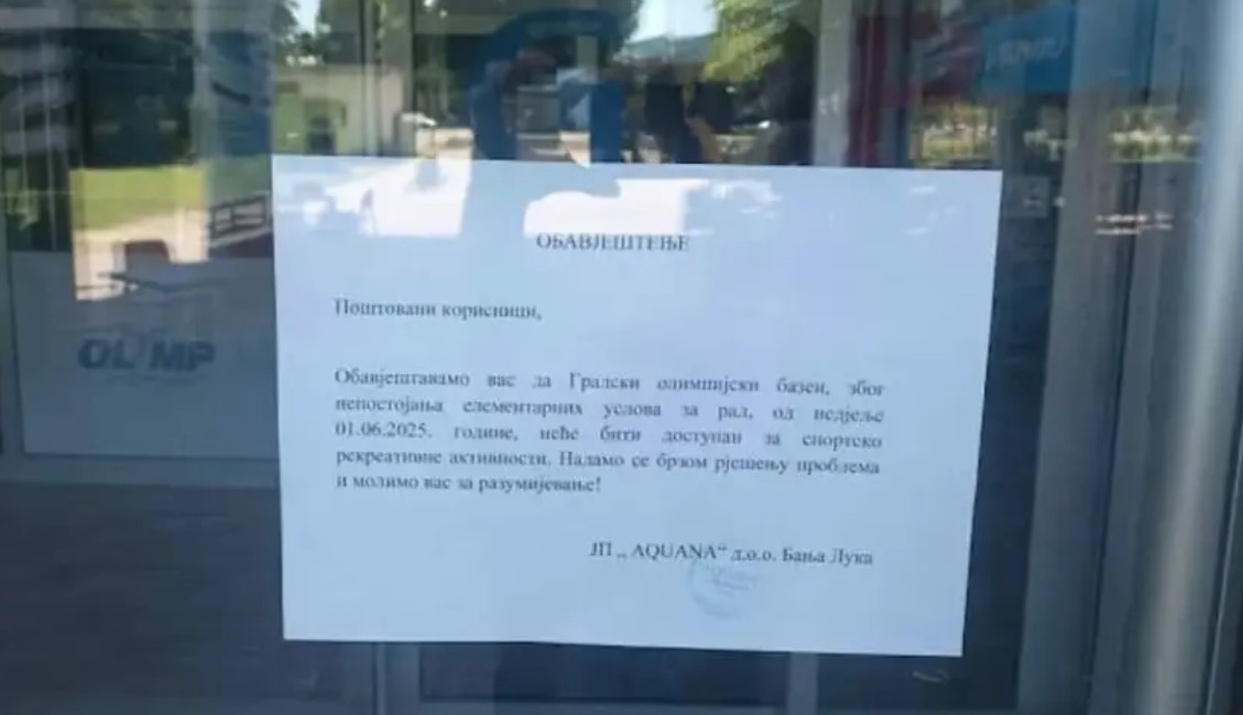 Olimpijski bazen u Banjaluci danas i definitivno zatvorio svoja vrata