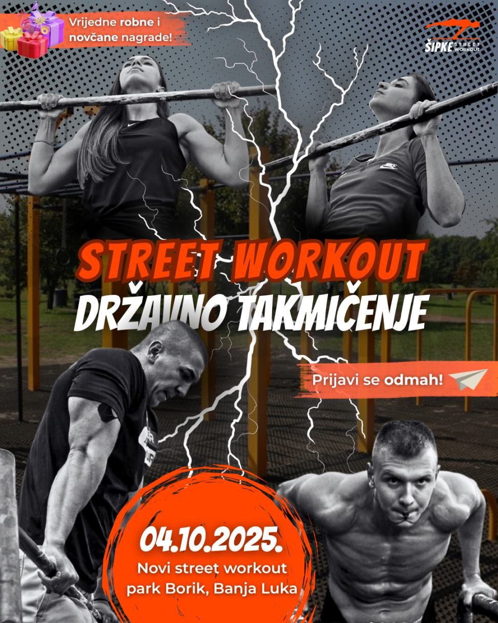 Banjaluka domaćin državnog STREET WORKOUT / CALISTHENICS takmičenja 2025