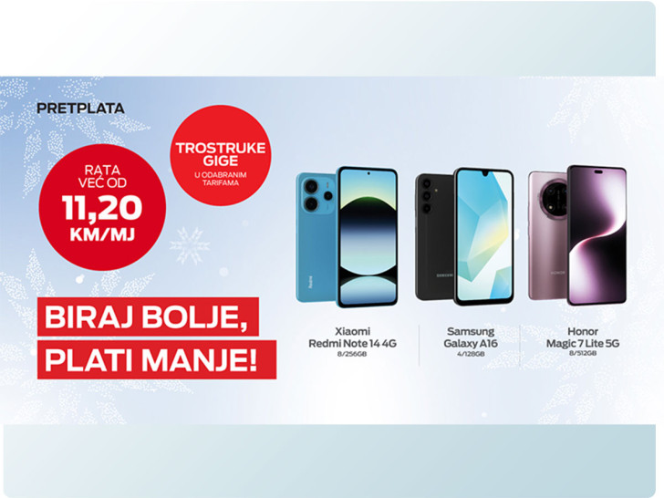 Birajte bolje, platite manje – izaberite Honor, Xiaomi ili Samsung iz nove m:tel ponude