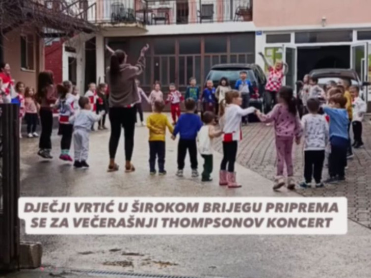 Skandalozan snimak iz Širokog Brijega: Djecu u vrtiću spremaju za Tompsonov koncert (VIDEO)