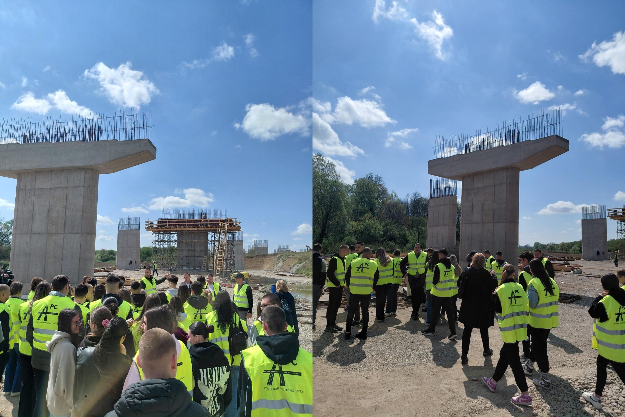Učenici iz Janje na gradilištu auto-puta: Budući građevinci učili na projektu Rača – Bijeljina (FOTO)
