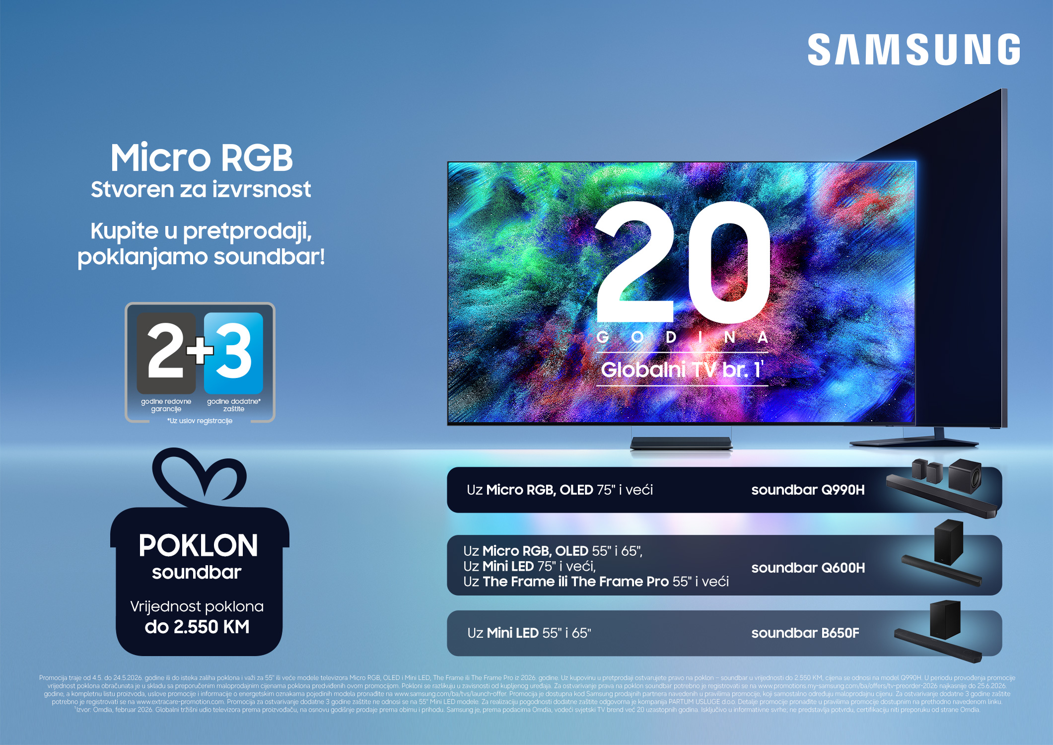 Samsung pokreće pretprodaju TV-a za 2026: Premium slika i soundbar na poklon!