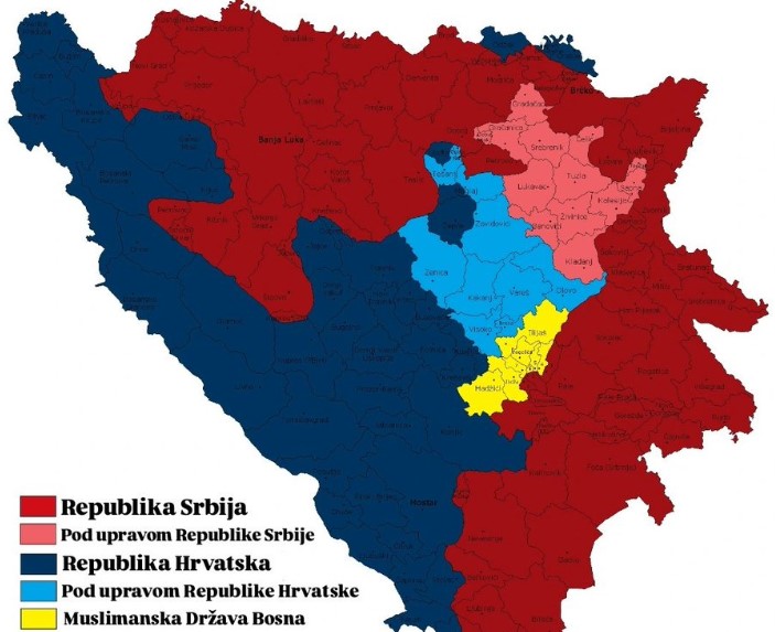 Objavljena mapa podjele BiH između Hrvatske i Srbije