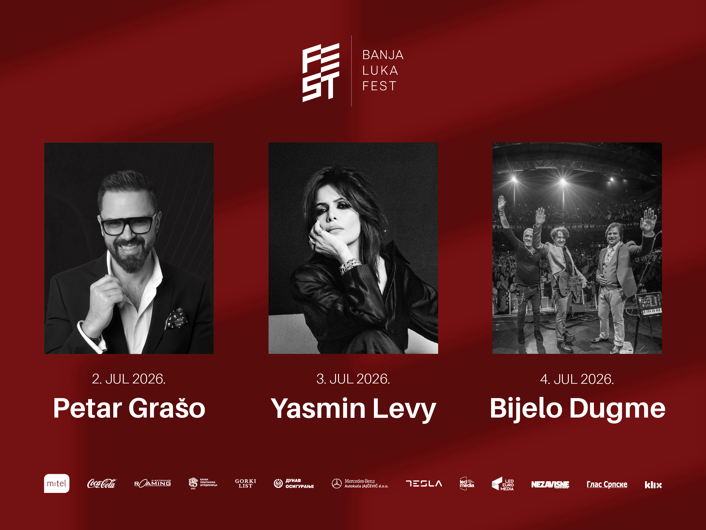 Banja Luka Fest se vraća na Kastel: Tri večeri vrhunske muzike od 2. do 4. jula