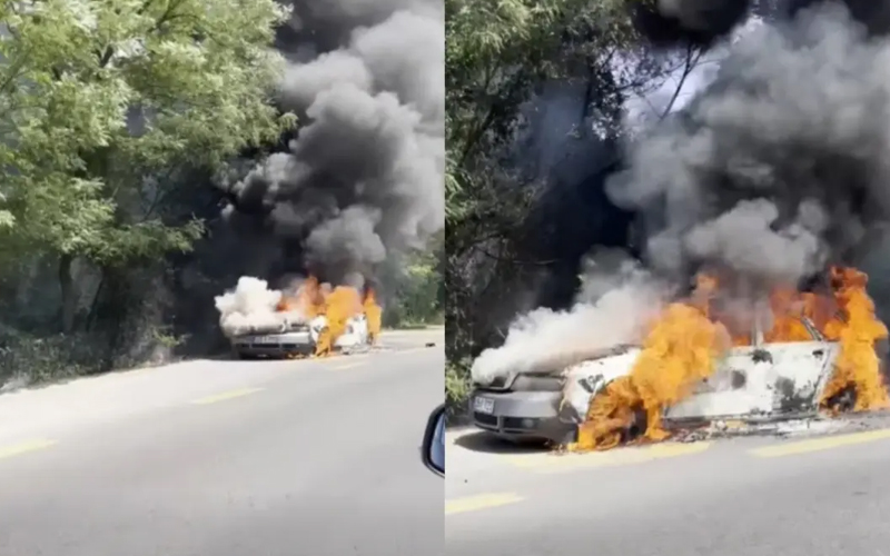 Na ulazu u Banjaluku se zapalio automobil, totalna je šteta
