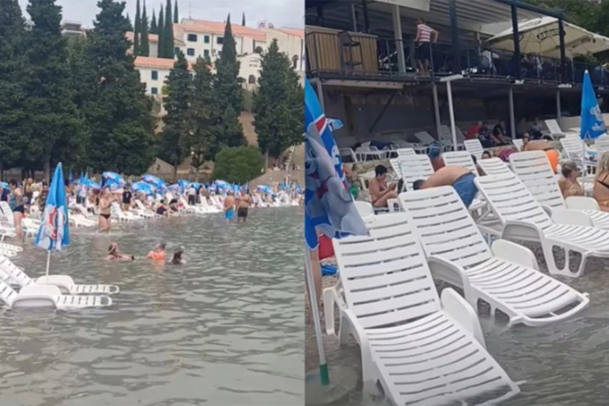 Nesvakidašnja scena u Neumu: More puno ležaljki iznenadilo turiste (VIDEO)