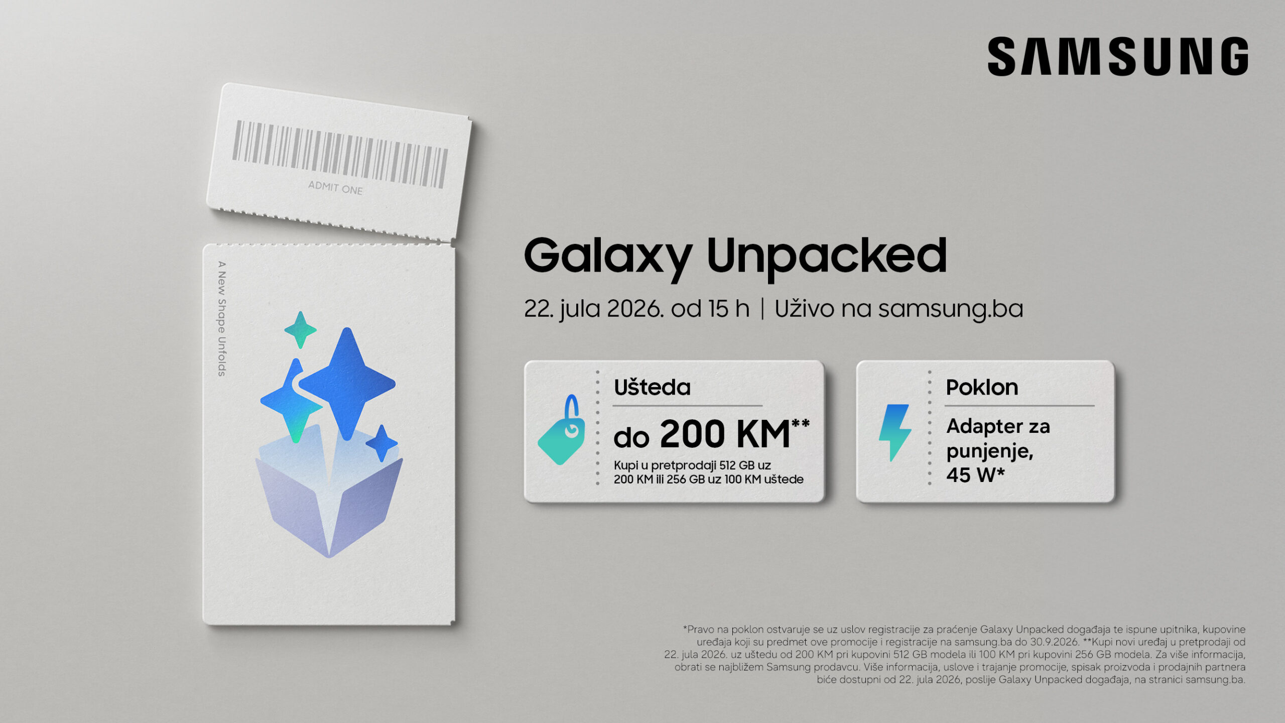 Samsung poziva na Galaxy Unpacked u julu 2026: Stiže novi oblik