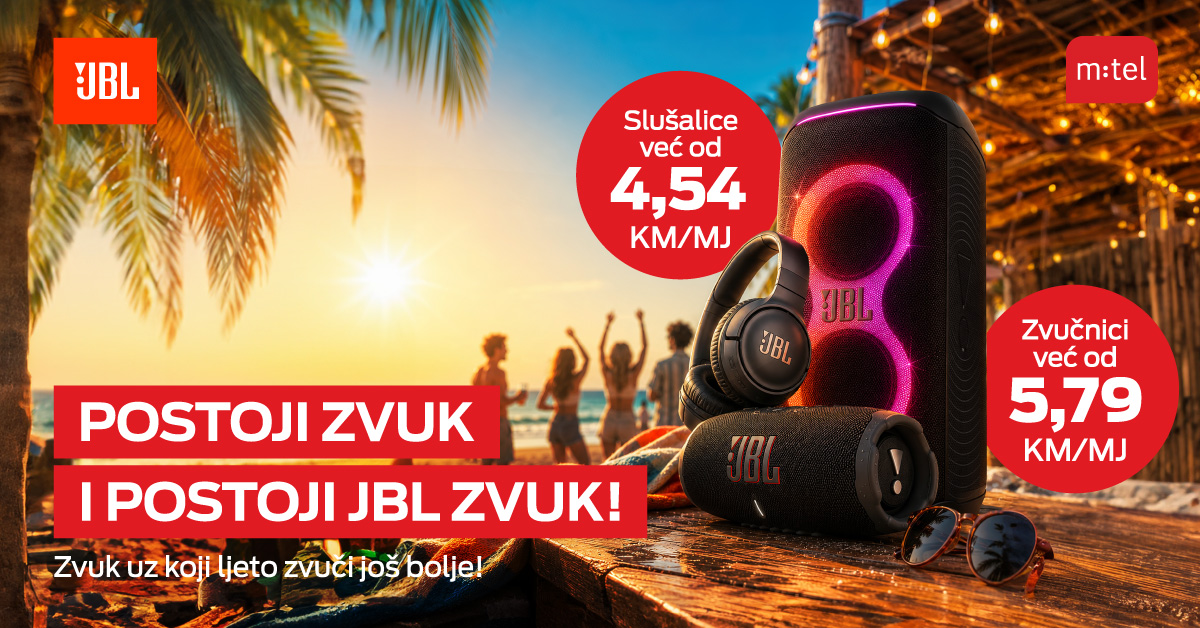 Uživajte u ljetu uz vrhunski JBL zvuk i uređaje dostupne u m:tel ponudi