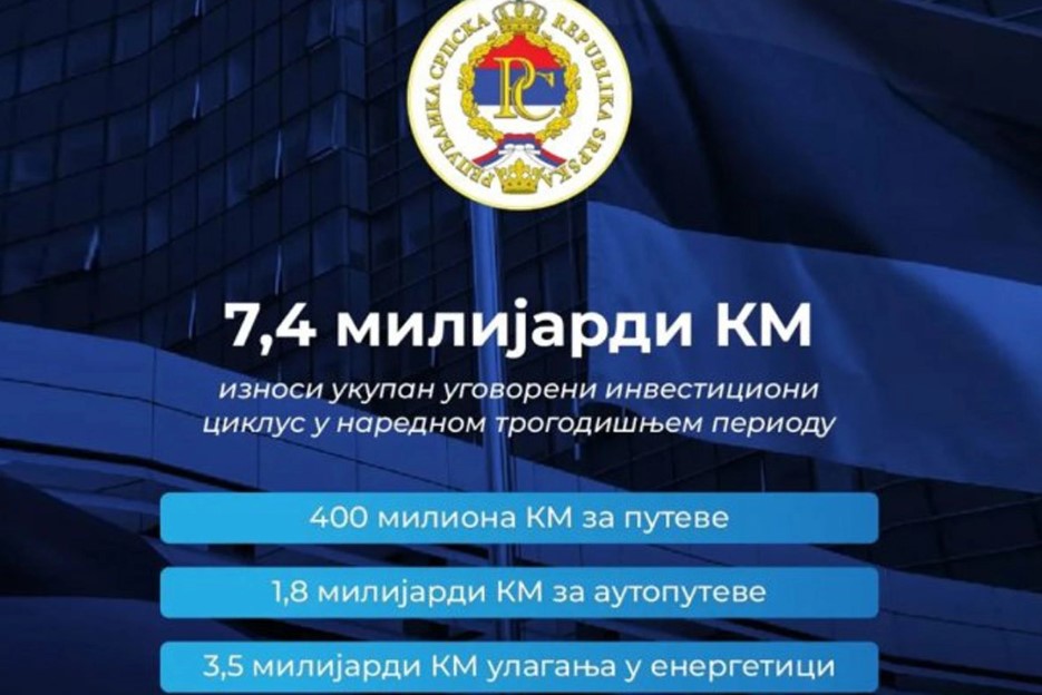 Srpska najavljuje investicioni ciklus: 7,4 milijarde KM za naredne tri godine