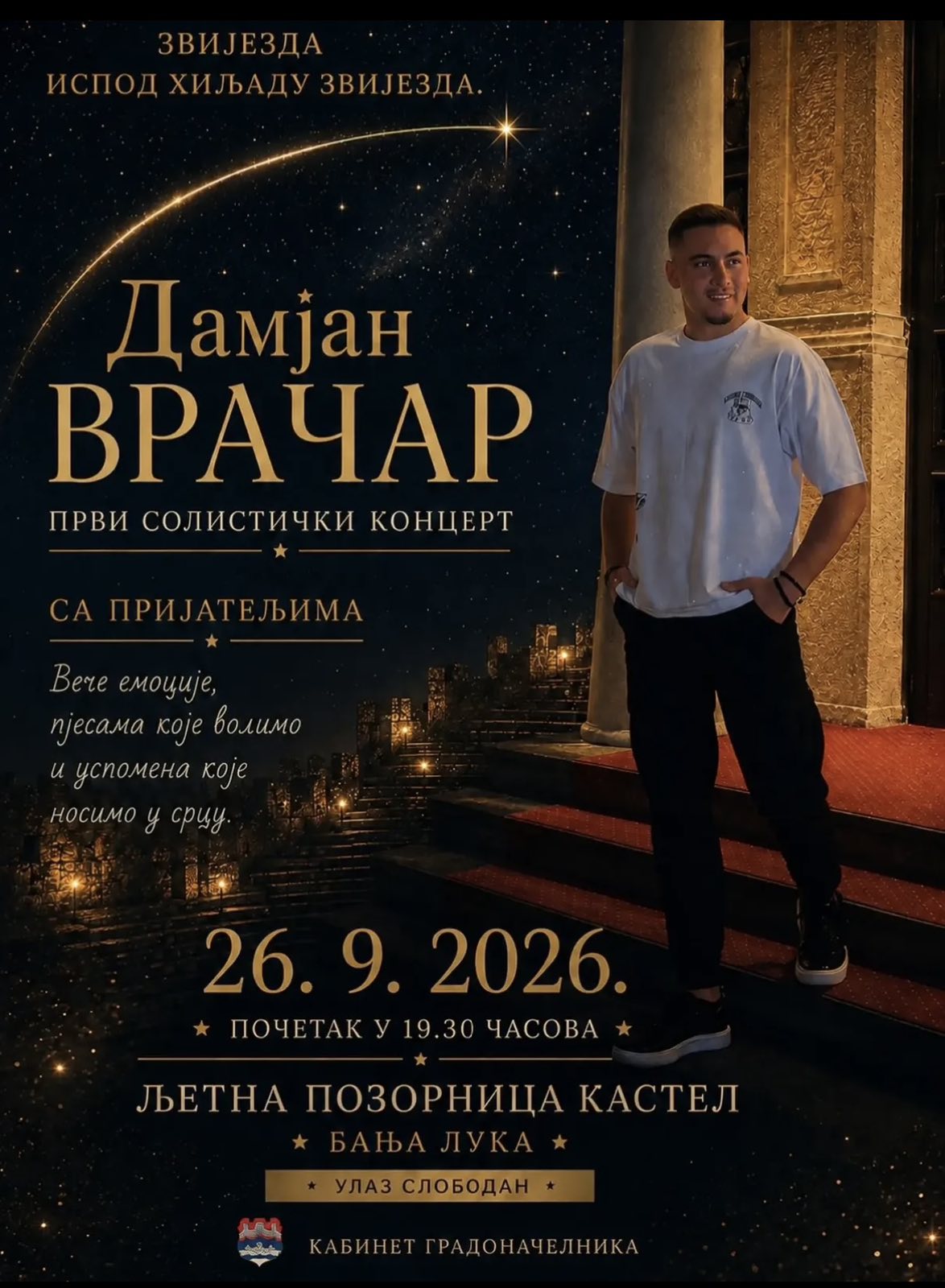 Damjan Vračar priređuje prvi solistički koncert na Kastelu (ULAZ SLOBODAN)
